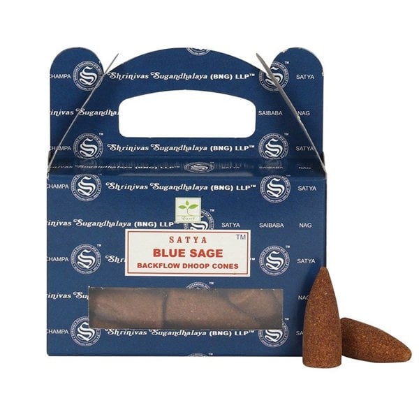 Serano Set of 6 Packets of Blue Sage Backflow Dhoop Cones by Satya