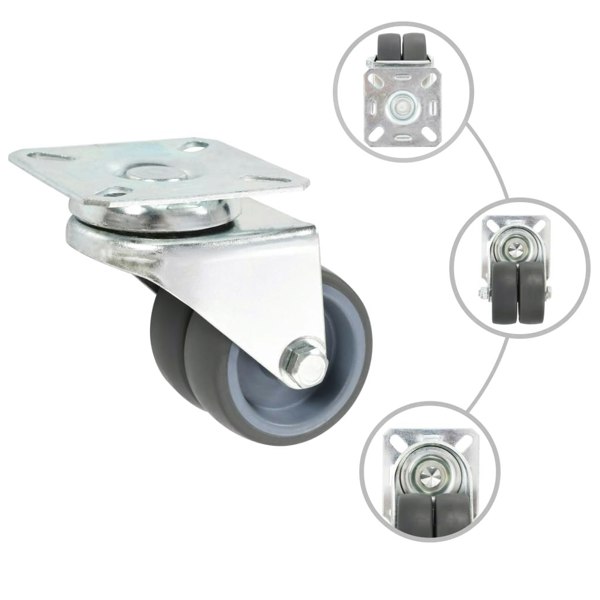 Berkfield 24 pcs Twin-wheel Swivel Casters 50 mm