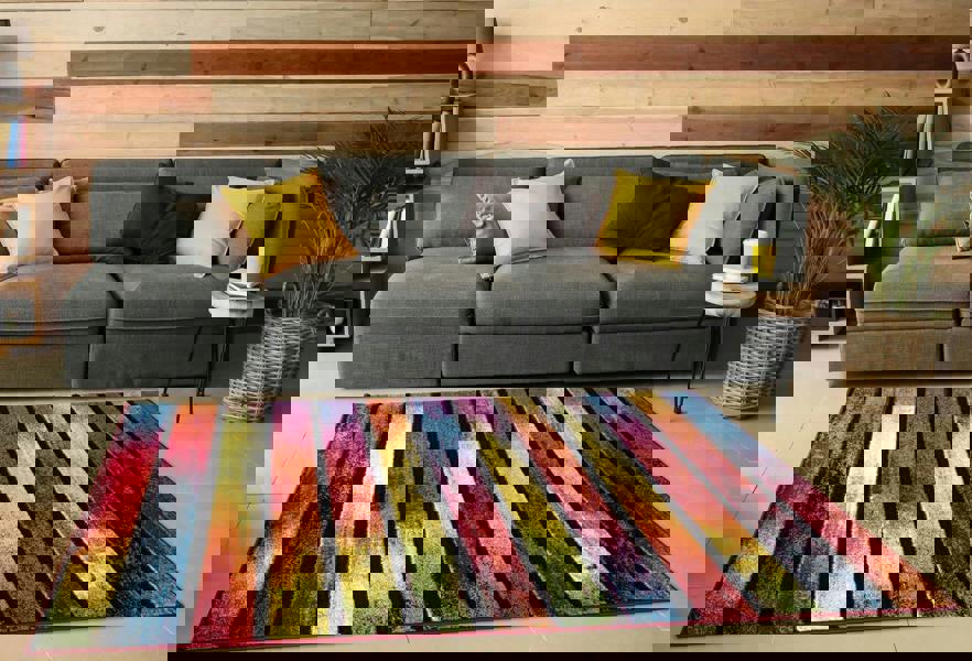 Smart Living Carved Rug Multi - Stripes