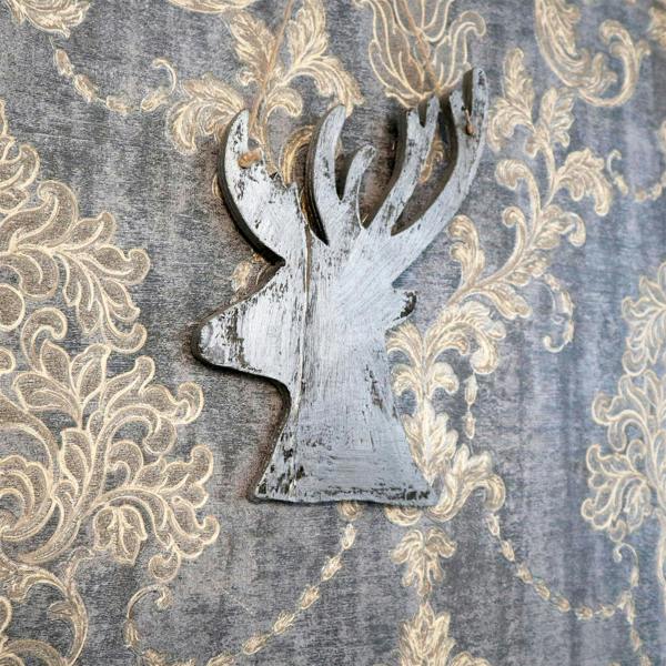 26cm Silver Christmas Wooden Hanging Deer Wall Decoration for Home, Office and Seasonal Displays image 6