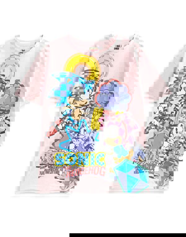 Sonic the Hedgehog Girls Pink Pastel Diamond T-Shirt and Shorts Set