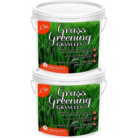 Homefront Grass Greening Granules Lawn Fertiliser - Strengthens, Greens and Creates Healthier Grass 5kg