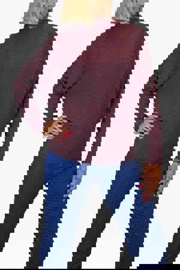 Paulo Due Women's Ribbed Turtle Neck Batwing Jumper