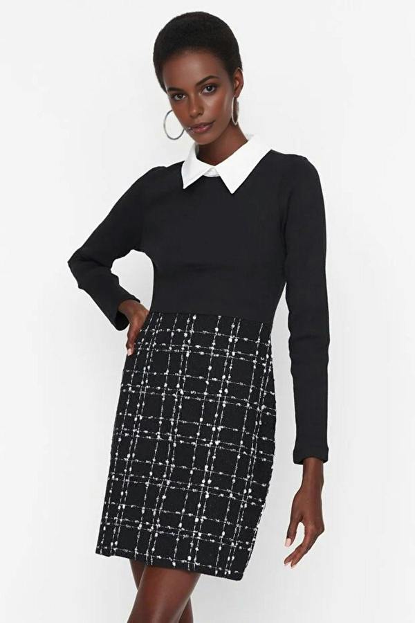 WOVCOR Tweed Argyle Woven Dress