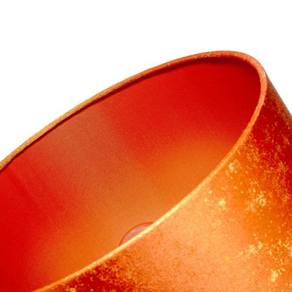 Rustic Orange Jacquard Fabric Lamp Shade with Gold Foil Fleck Accents Image 5