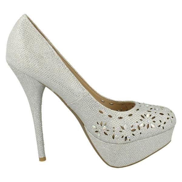 Anne Michelle Ladies Anne Michelle Glitter Stiletto Heels