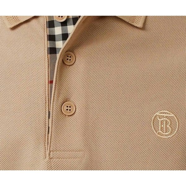 Burberry Branded Circle Logo Polo Shirt - Camel Beige 