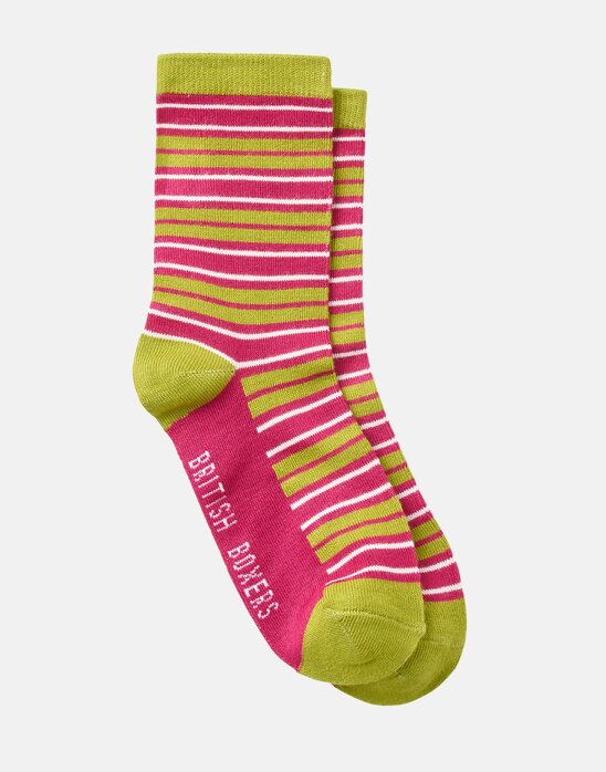 British Boxers Women's Bamboo Four-Pair Sock Gift Box – Rhubarb Sugar