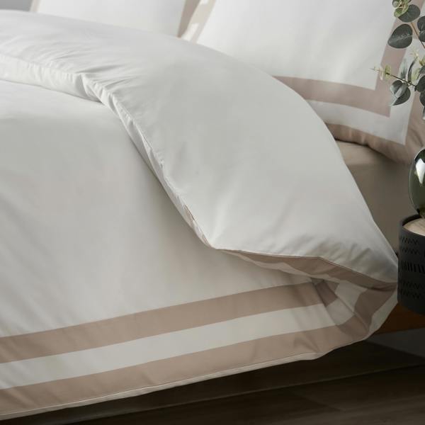 Catherine Lansfield So Soft Mono Panel Duvet Cover Set Natural