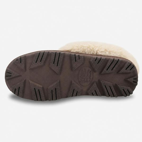 Totes SUEDE BOOTIE WITH FUR CUFF Slipper Boots Boots   in  Brown