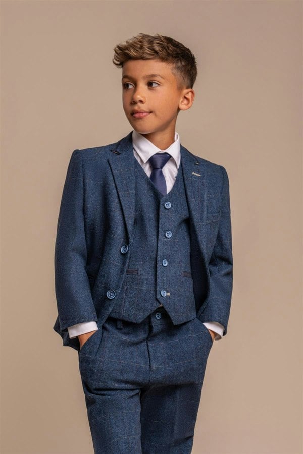 Boys Carnegi Three Piece Suit Front