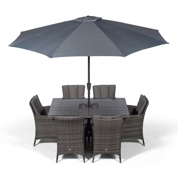 Giardino Savannah Rectangular 6 Seater Patio Dining Set with Ice Bucket Drinks Cooler