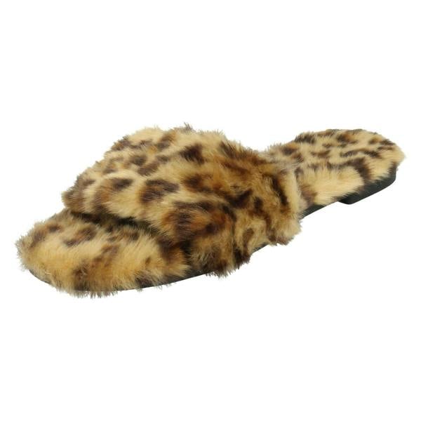 Savannah Ladies Savannah Flat Fur Mules F00091