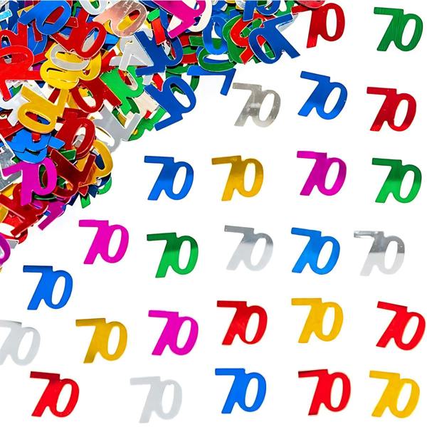 70th Birthday Multicolour Foil Confetti Pack for Party Tables, 1, 2 or 4 Pack Options image 4