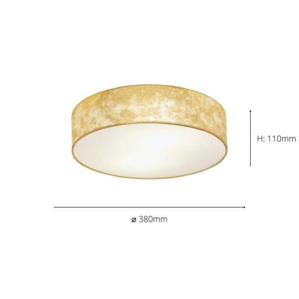 EGLO Viserbella 1-Light Fabric Champagne And Gold Ceiling Light