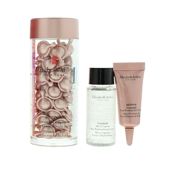Elizabeth Arden Retinol 3 Piece Gift Set: Retinol Ceramide Capsules 30pcs - Retinol Ceramide Eye Cream 5ml - Ceramide Micro Capsules Essence 10ml