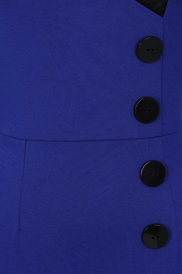 HotSquash 50s Silky Trimmed Button Wiggle Dress