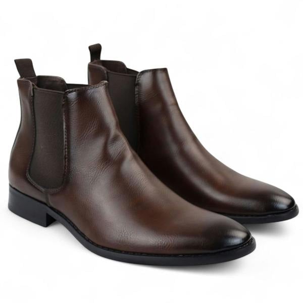 Dolcetto Men's Chelsea Slip-On Office Ankle Boots