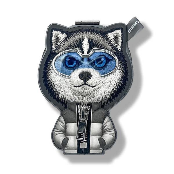 Nimmy Friends Nimmy Cool & Cute 2.0 Husky Embroidery Magnetic Stand with MagSafe Grey - N-KM-BSZJ-017