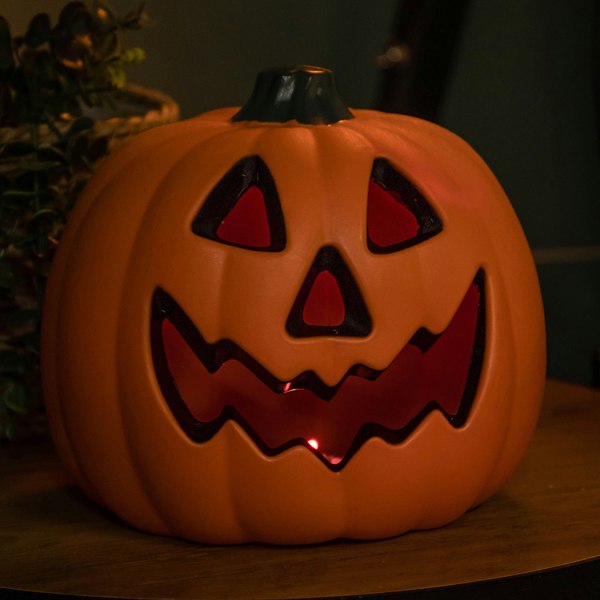 Samuel Alexander 21cm Battery Operated Light up Pumpkin Lantern with Multi-Coloured LEDs