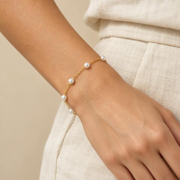 Cachet London Pekoe Gold Pearl Bracelet