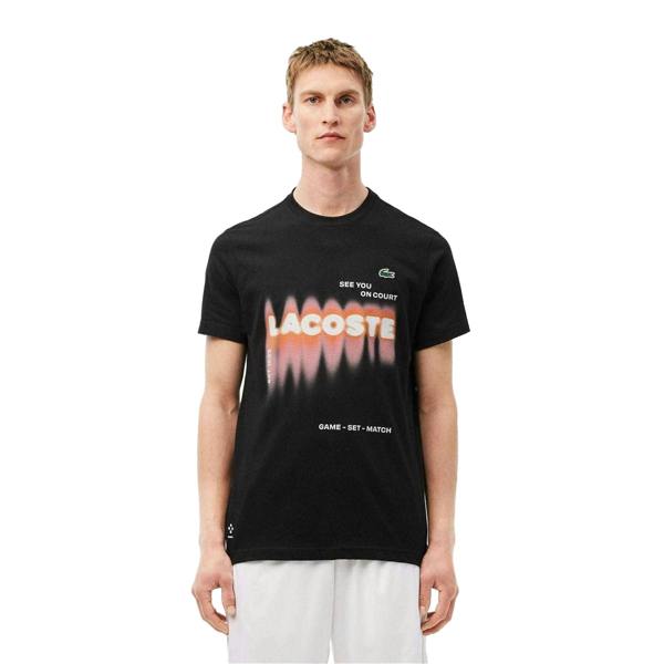 Lacoste Mens Daniil Medvedev Logo T-Shirt - Black - 