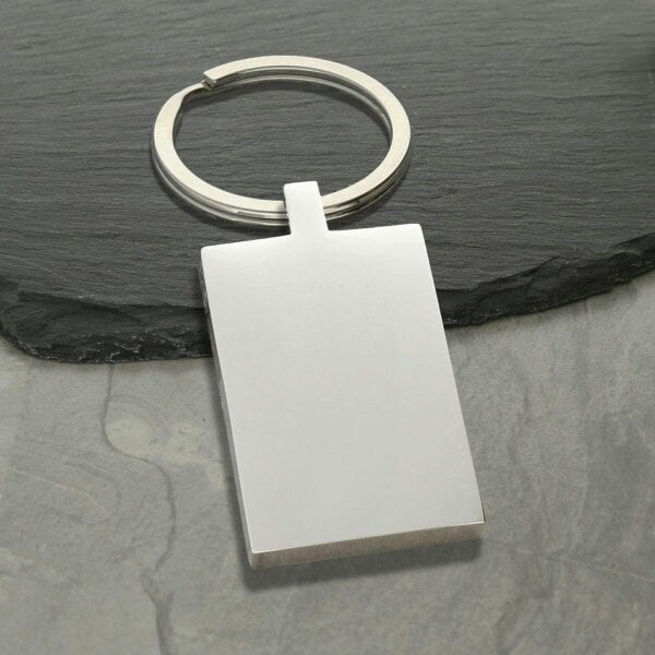 Christopher James of London Mirror Polished Keyring With Photo Engraving And Name