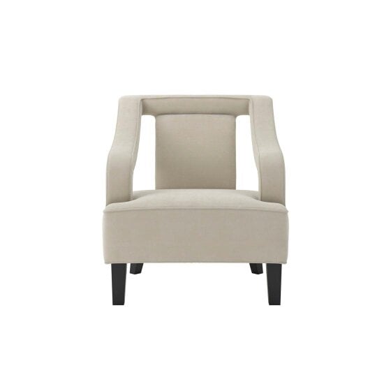 Wyld Haus Letterkenny Upholstered Ivory Chenille Armchair