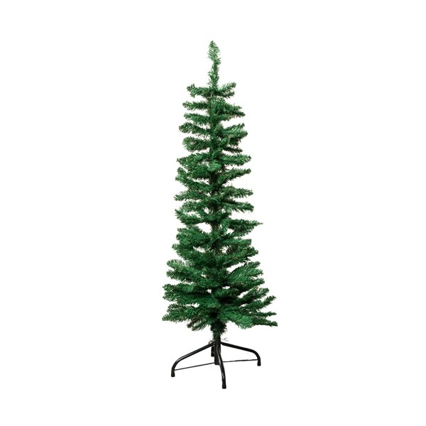 Samuel Alexander 4ft (1.2m) Green Artificial Pencil Christmas Tree With Green Metal Stand and 168 Tips