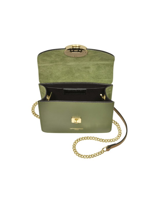 Le Parmentier New Ondina Mini Color Block Shoulder Bag - Caramel / Dark Green