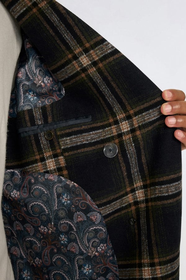 Harry Brown London Jacob Fashion Wool Coat - Check Print
