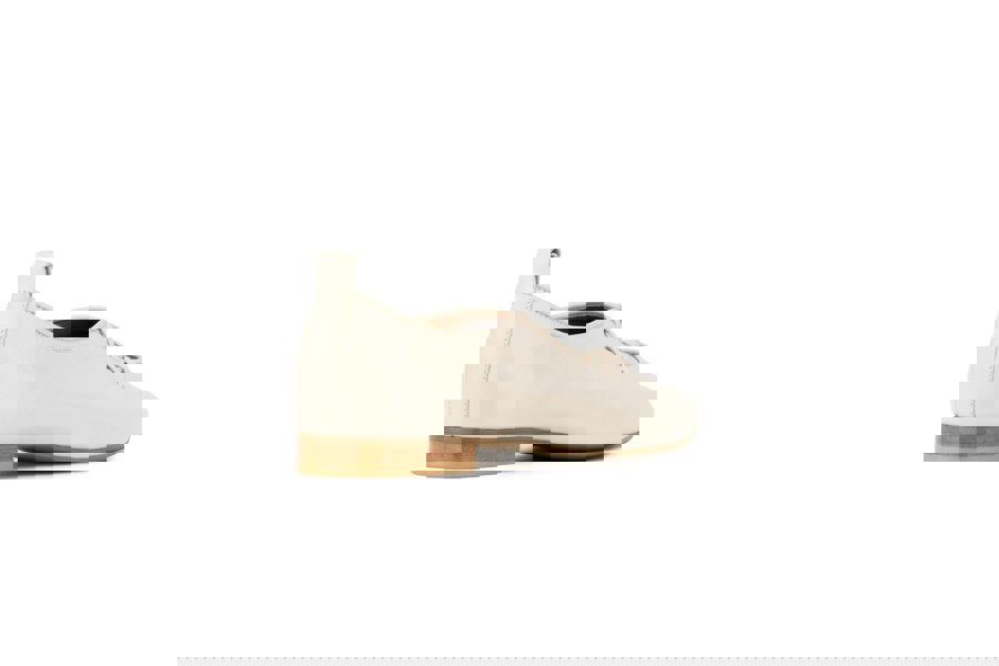 Embassy London Skyline - Cream Suede - Women's Leather Lace Up Ballet Pump