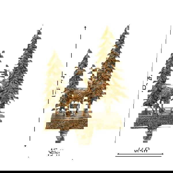 Ivyline Stocking Holder Deer Scene Antique Brass