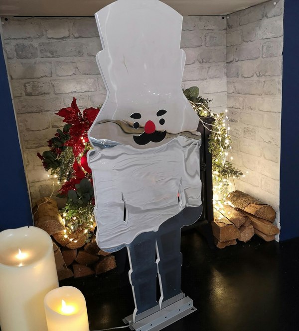 Samuel Alexander 87cm Infinity Light up Standing Nutcracker Christmas Decoration with Red & White LEDs on Metal Base