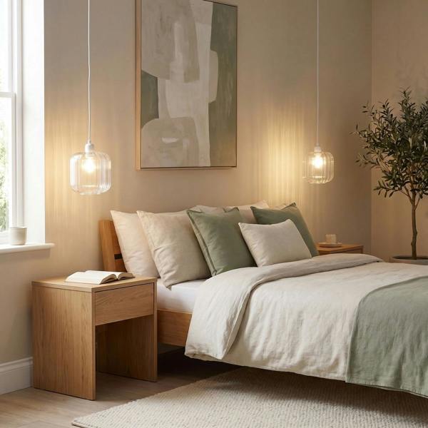 Contemporary Transparent Glass Wide Ribbed Square Pendant Light Shade Image 6