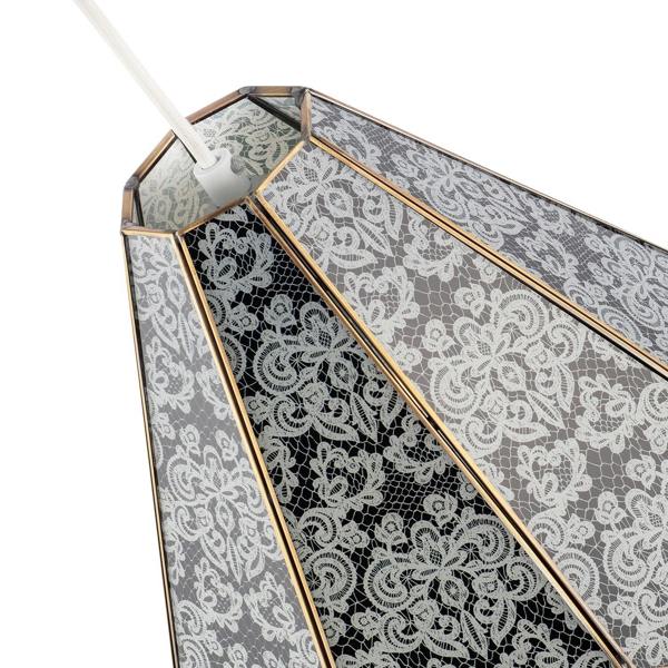 Classic Traditional White Floral Glass Pendant Ceiling Lighting Shade Image 3