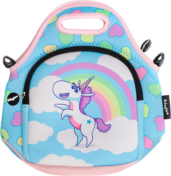 Fringoo Kids Thermal Insulated Cooler Lunch Bag with Zipped Pocket & Shoulder Strap for School or Nursery