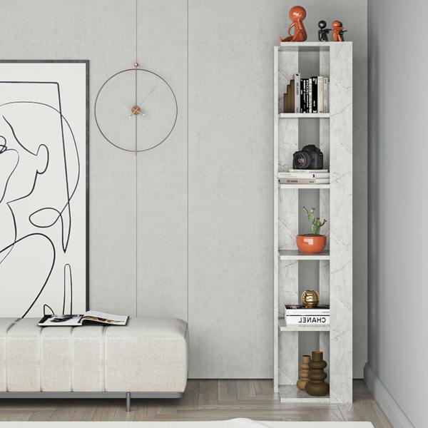 Decortie Nati Tall Corner Bookcase Modern Shelving Unit Space-Saving Storage 161cm