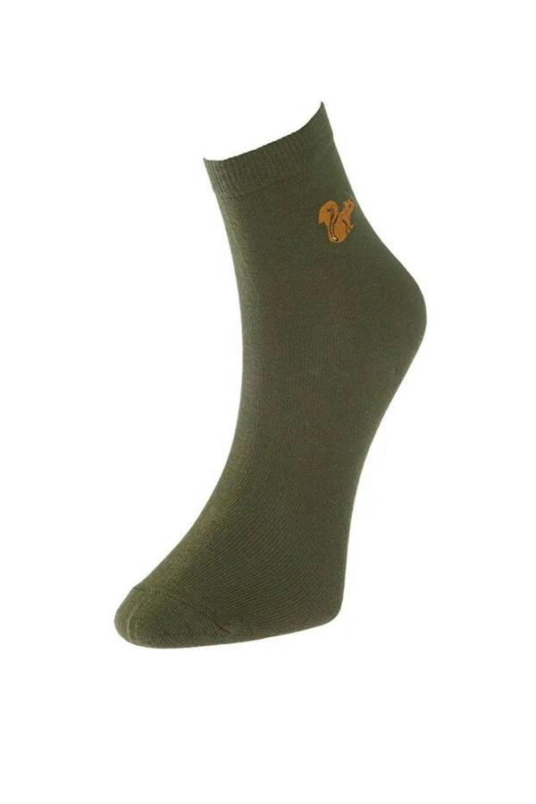 WOVCOR 3-Pack Cotton Animal Embroidered Knit Socks