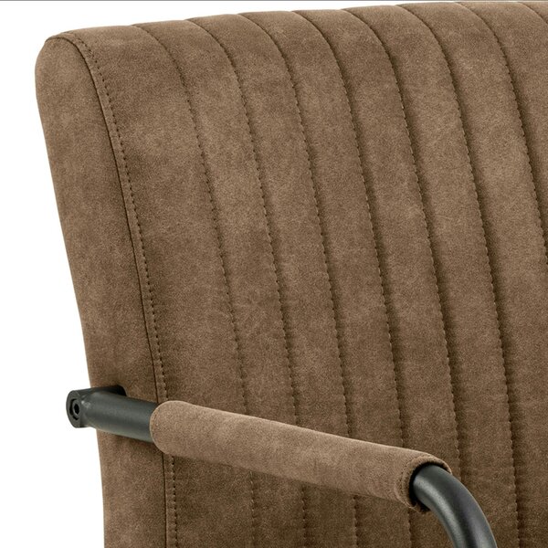 Wyld Haus Set of 2 Helsinki Light Brown Upholstered Dining Chair Ribbed Back