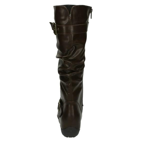 Down to Earth Ladies Down To Earth Flat High Leg Rouched Boots