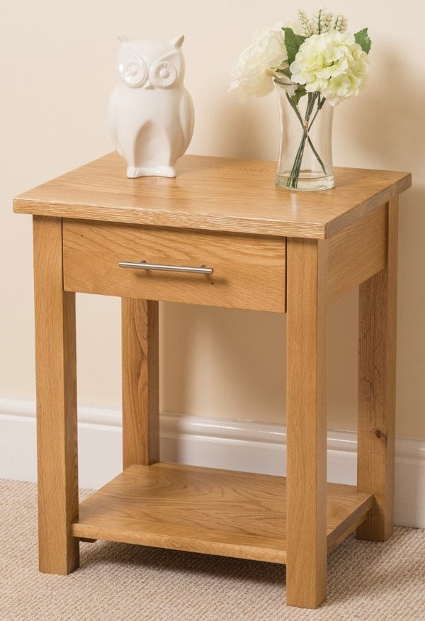 That's Furniture Oslo Solid Oak Lamp Table with 1 Drawer