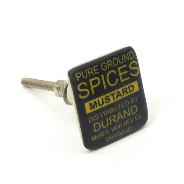 Ceramic Square Pure Ground Spice Cabinet Knob - 37mm Square