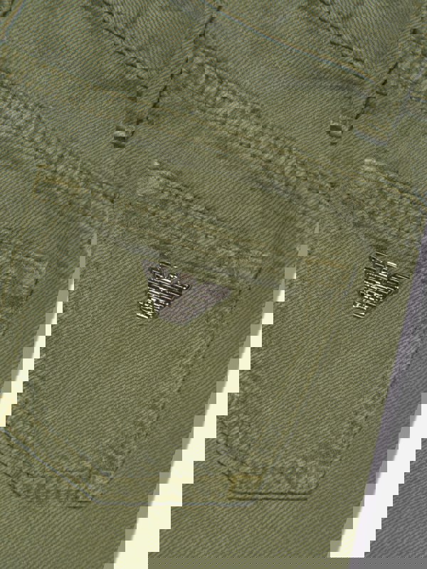 Emporio Armani Boys Linen Blend Trousers in Green