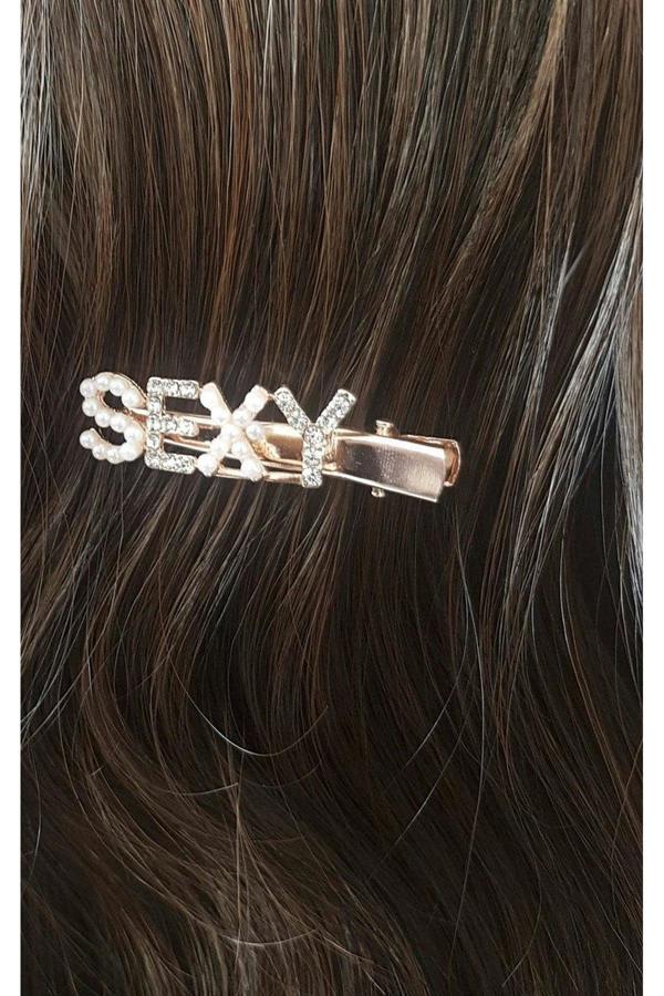 Chelsy Sexy Slogan Diamante And Pearl Hair Clip - Assorted