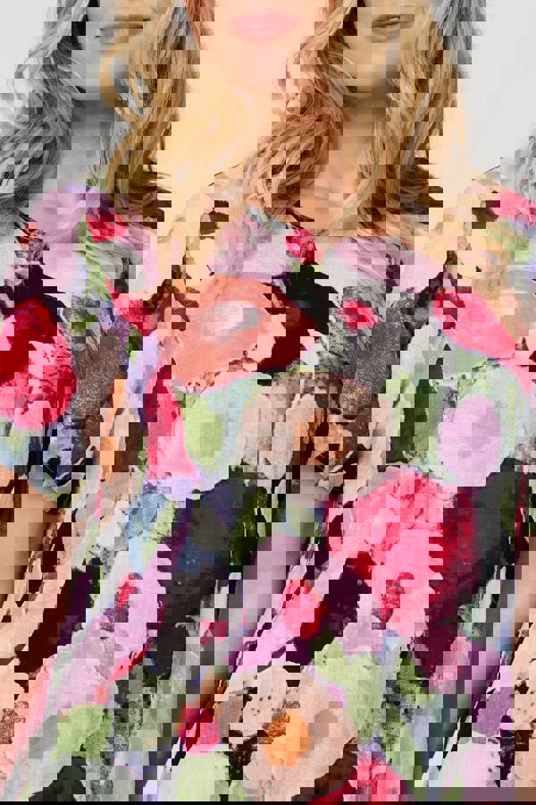 Red | Abstract Relaxed Short Shift Dress
