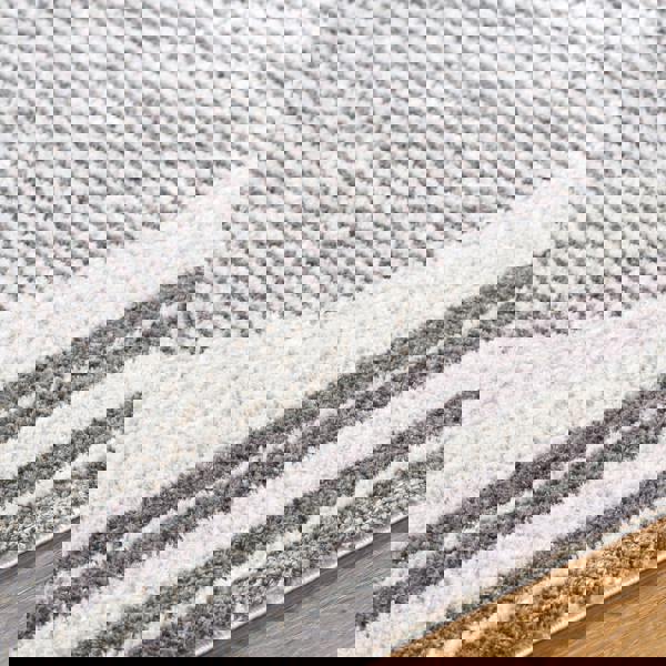 Livabliss Fossay Shag-Washable Beige Brown Green Grey Global High Pile Rug