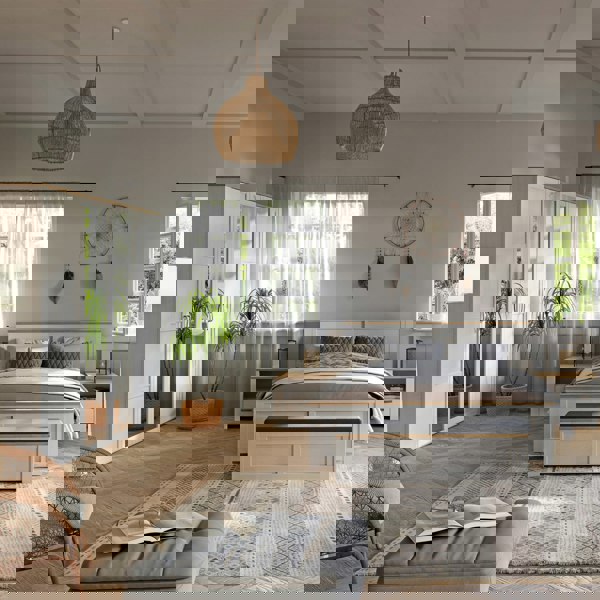 Furniture To Go Bohol 2 Door 2 Mirrored Door Wardrobe in Riviera Oak/White