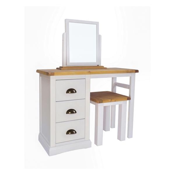 Loreo 3 Drawer Dressing Table Set Brass Cup Handle