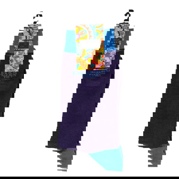 Embassy London Heel Hero - Blue Blue - Women's cotton crew socks UK 3 to 7 in blue